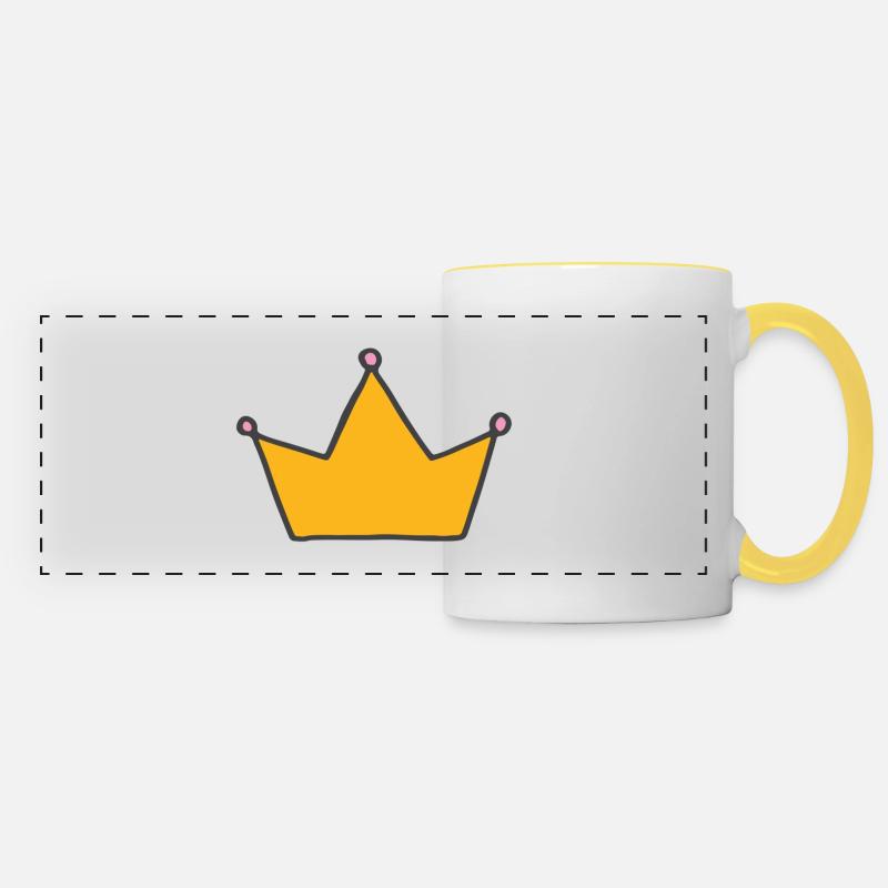 CROWN - Panoramic Mug - white/yellow