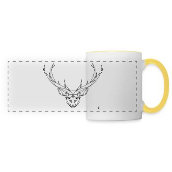 AD Geometric Deer - Panoramic Mug - white/yellow - Front