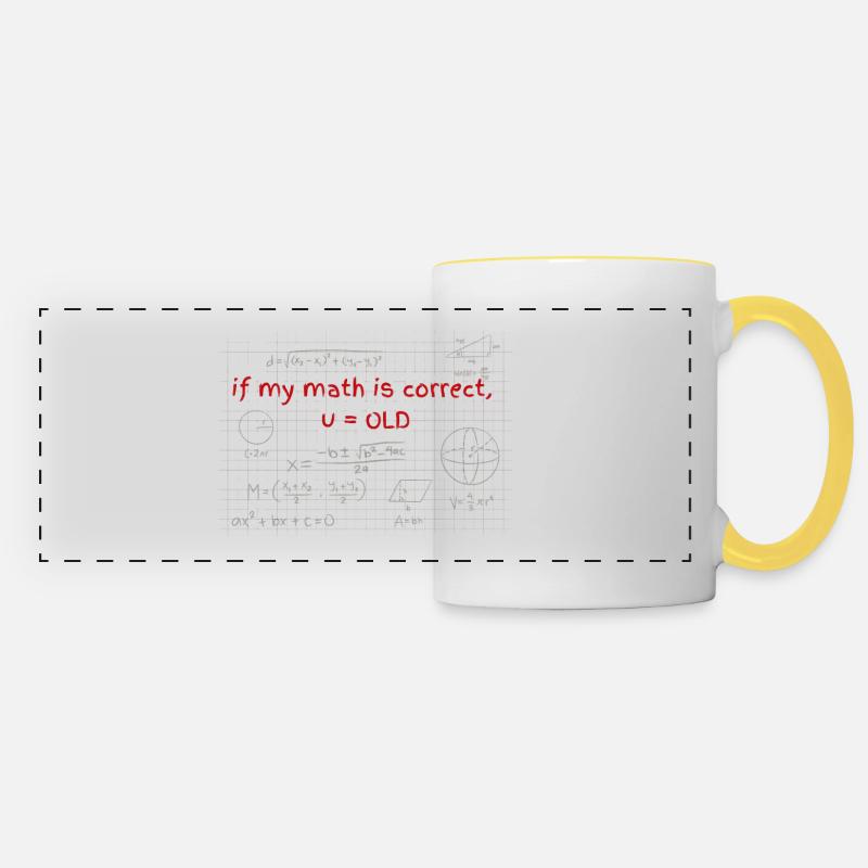 Birthday gift for math fans - Panoramic Mug - white/yellow