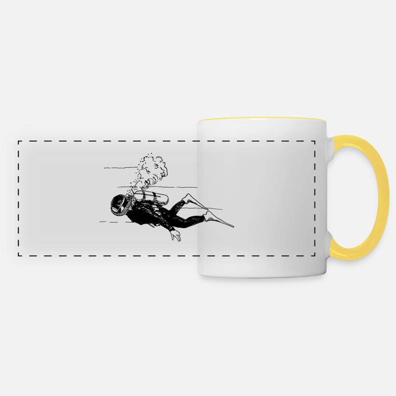 Diver - Panoramic Mug - white/yellow