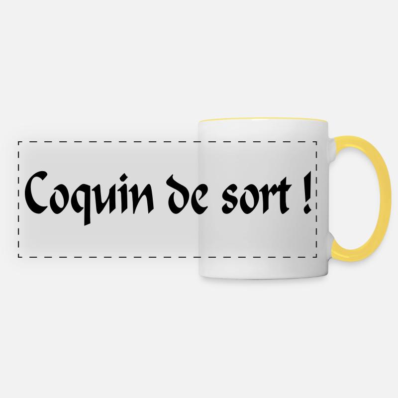 Coquin De Sort - Mug panoramique contrasté et blanc - blanc/jaune