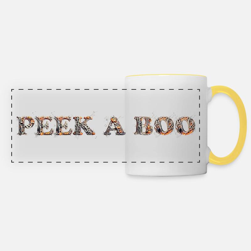 PEEK A BOO - Mug panoramique contrasté et blanc - blanc/jaune