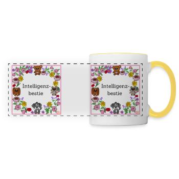 Intelligenzbestie - Panoramatasse - Weiß/Gelb - Vorne
