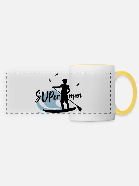 SUP man Super man - Panoramatasse - Weiß/Gelb