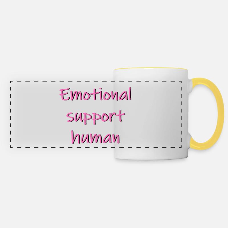 support human - Panoramic Mug - white/yellow