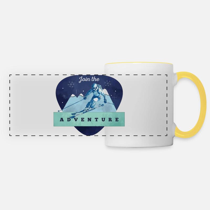 Adventure Skiing Mountain - Panoramic Mug - white/yellow