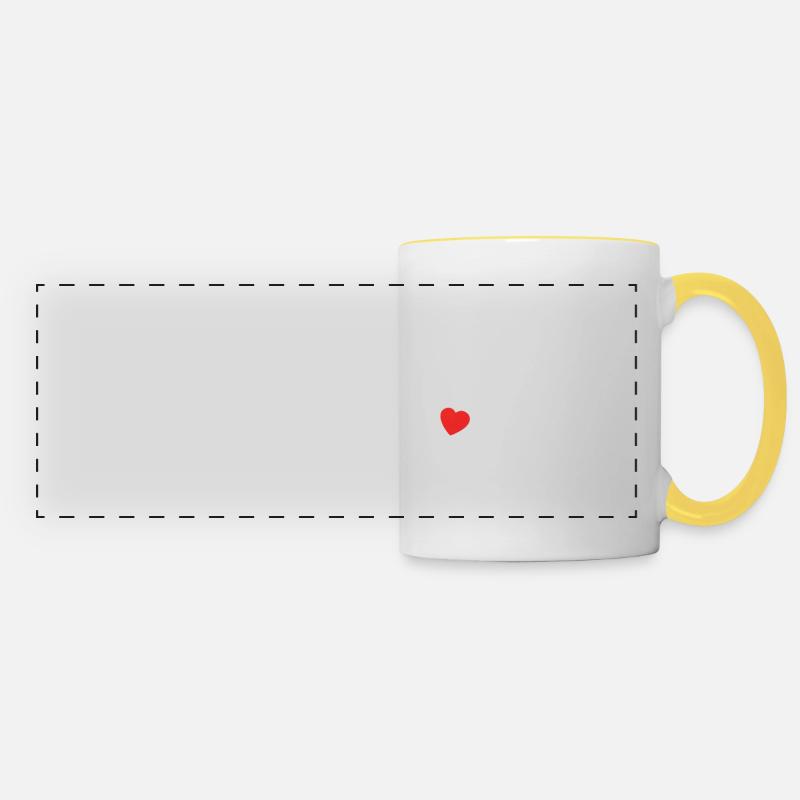 Je t'aime maman ! - Mug panoramique contrasté et blanc - blanc/jaune