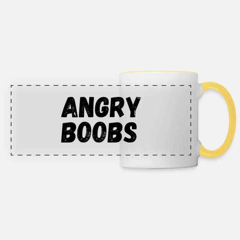 Angry Boobs - Panoramatasse - Weiß/Gelb
