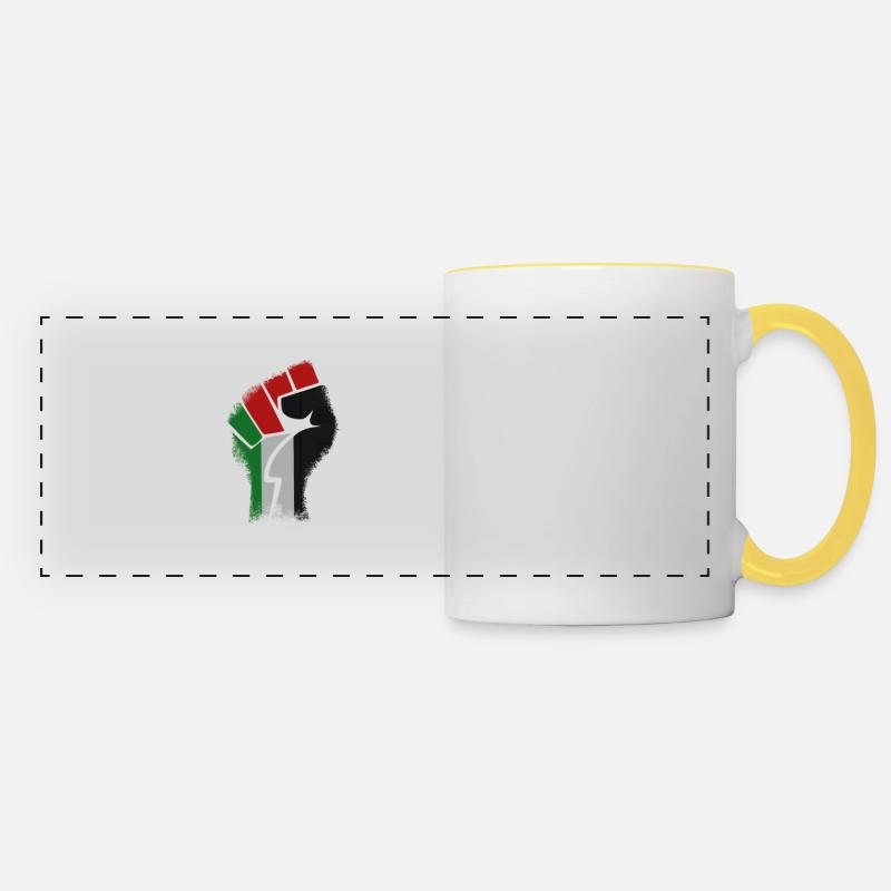 free palestine - Panoramatasse - Weiß/Gelb