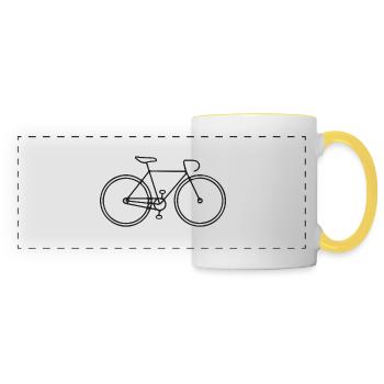 bike fahrrad fixie rad drahtesel - Panoramatasse - Weiß/Gelb - Vorne