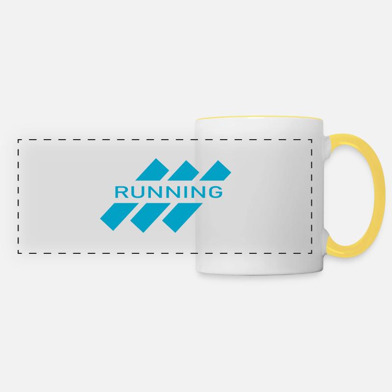 Marathon Running Run jogging - Panoramic Mug - white/yellow