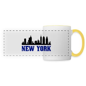 New York - Mug panoramique contrasté et blanc - blanc/jaune - Devant