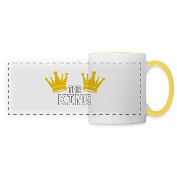 Roi - Mug panoramique contrasté et blanc - blanc/jaune - Devant