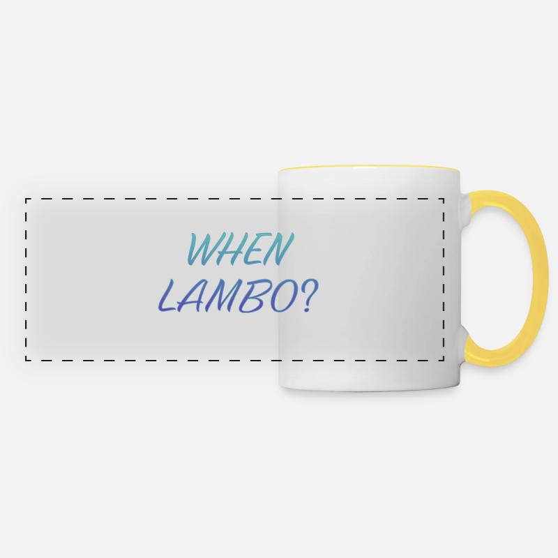WHEN LAMBO ICE - Panoramic Mug - white/yellow