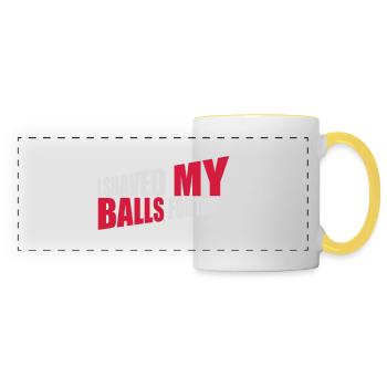 I shaved my balls - Panoramic Mug - white/yellow - Front