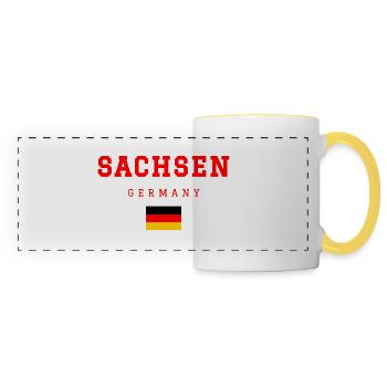 Saxe, Allemagne - Mug panoramique contrasté et blanc - blanc/jaune - Devant
