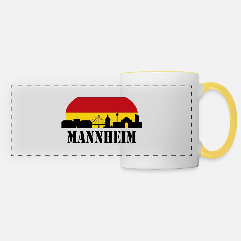Mannheim Monnem Mannheimat - Panoramic Mug - white/yellow