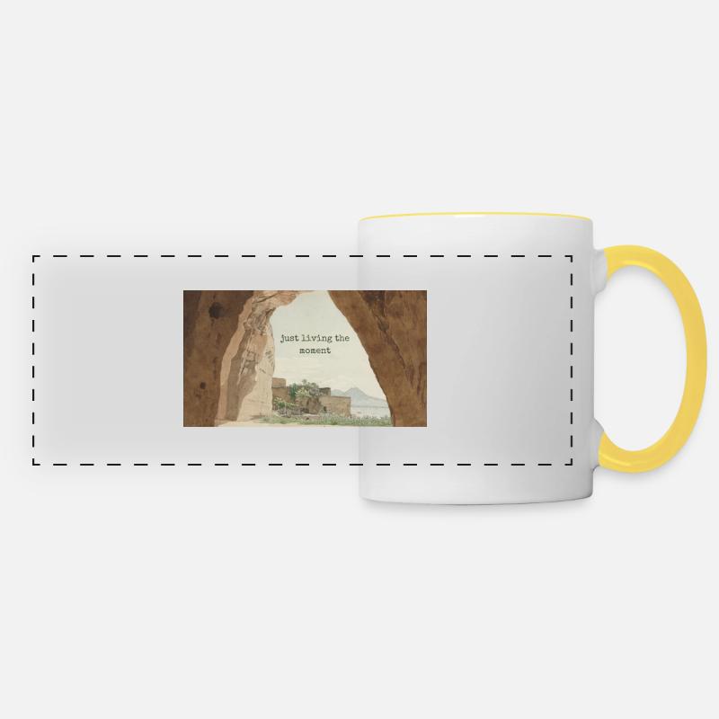 Just living the Moment - Panoramic Mug - white/yellow