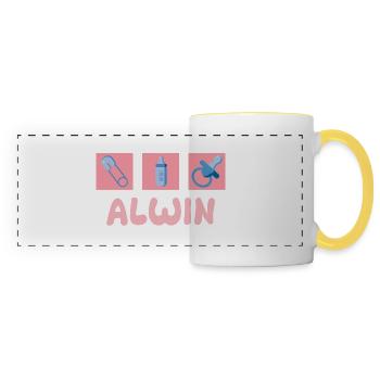 Pacifier Alwin - Panoramic Mug - white/yellow - Front