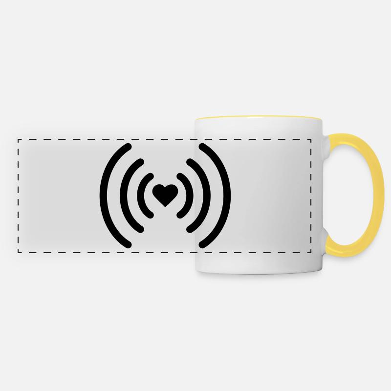 heart - Panoramic Mug - white/yellow