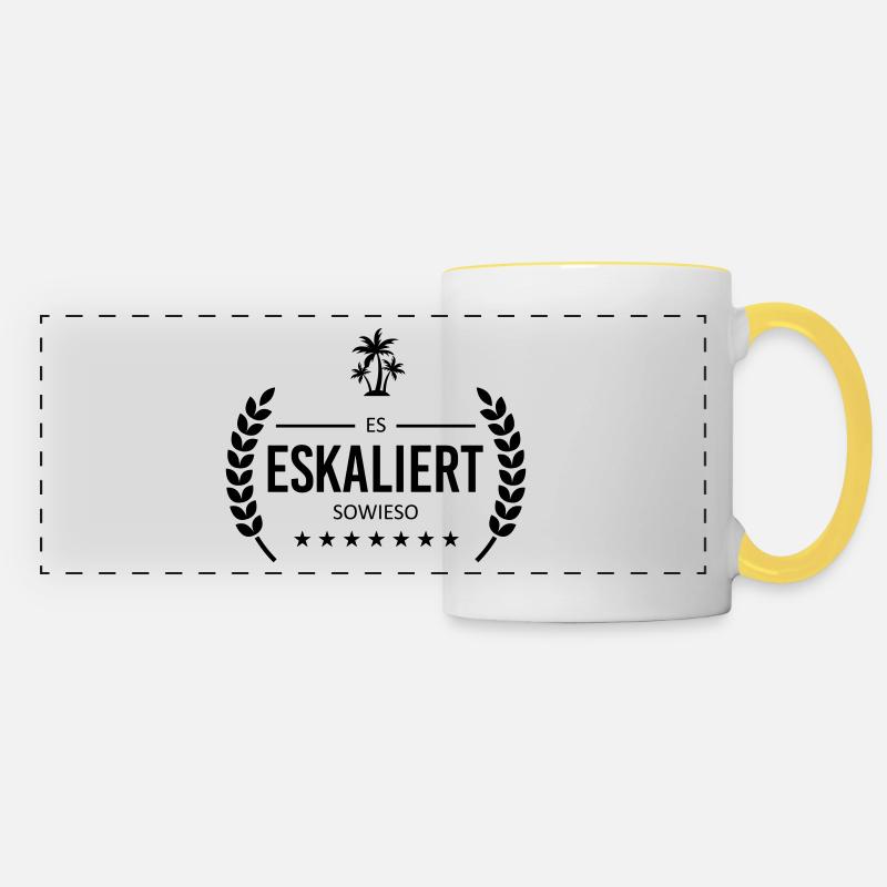 ES ESCALATED - Badge - Mug panoramique contrasté et blanc - blanc/jaune