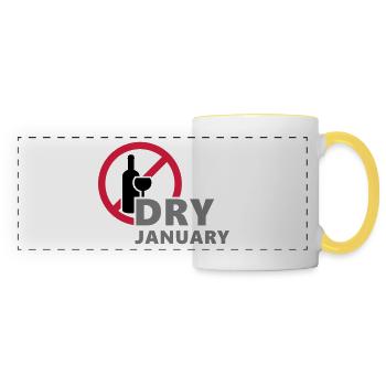 Janvier sec, un mois sans alcool à boire - Mug panoramique contrasté et blanc - blanc/jaune - Devant