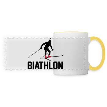 Biathlon - Mug panoramique contrasté et blanc - blanc/jaune - Devant