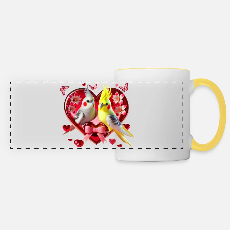 Nymph Heart (07) - Panoramic Mug - white/yellow