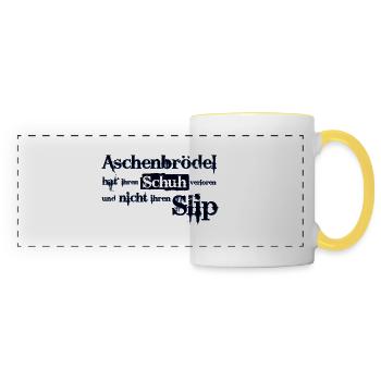 Aschenbrödel hat ihren Schuh verloren - Panoramic Mug - white/yellow - Front