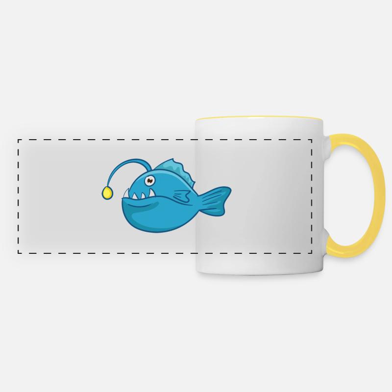 Thick deep-sea fish - Panoramic Mug - white/yellow