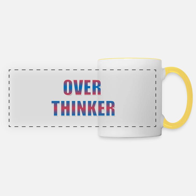 Overthinker - Panoramic Mug - white/yellow