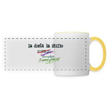 Start the diet - Panoramic Mug - white/yellow - Front