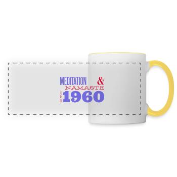 Âme consciente depuis 1960 - 65 ans de sagesse et - Mug panoramique contrasté et blanc - blanc/jaune - Devant