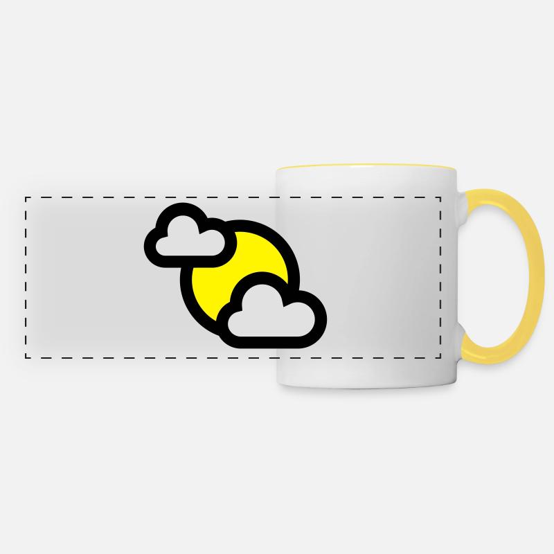 Weather icon or icon partially covered - Panoramic Mug - white/yellow