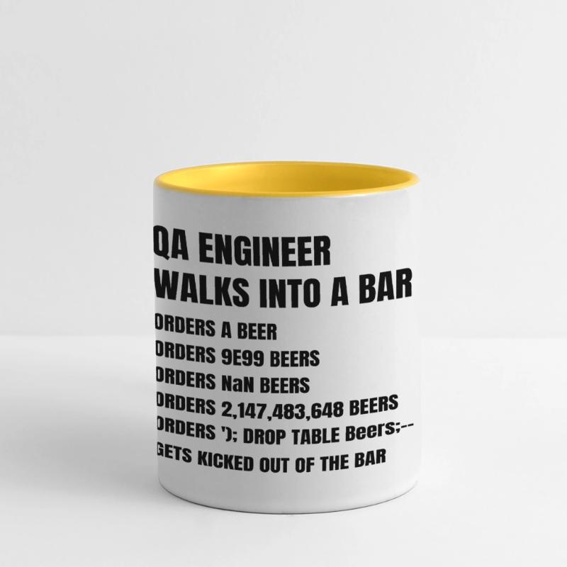 QA Engineer Walks Into A Bar Software Debugging Panoramic Mug