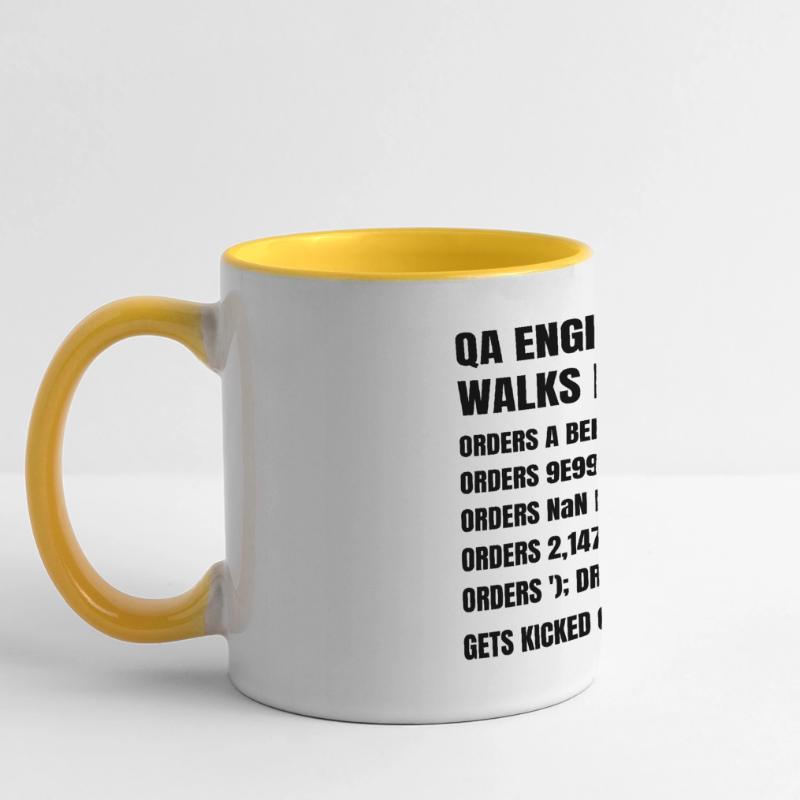 QA Engineer Walks Into A Bar Software Debugging Panoramic Mug