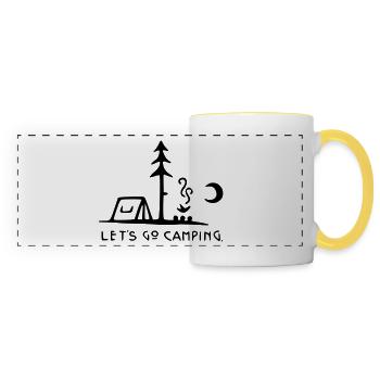 Let’s go Camping - Mug panoramique contrasté et blanc - blanc/jaune - Devant