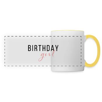 Birthday girl - Panoramic Mug - white/yellow - Front