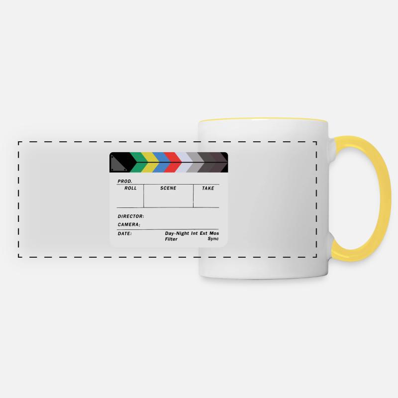 Conception de clap vierge - Mug panoramique contrasté et blanc - blanc/jaune