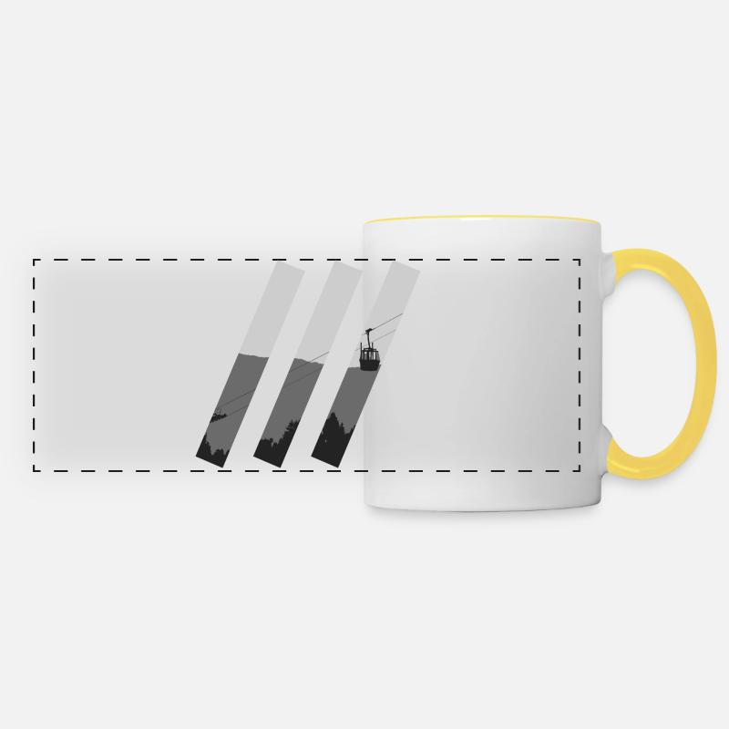 Gondola slashes - Panoramic Mug - white/yellow