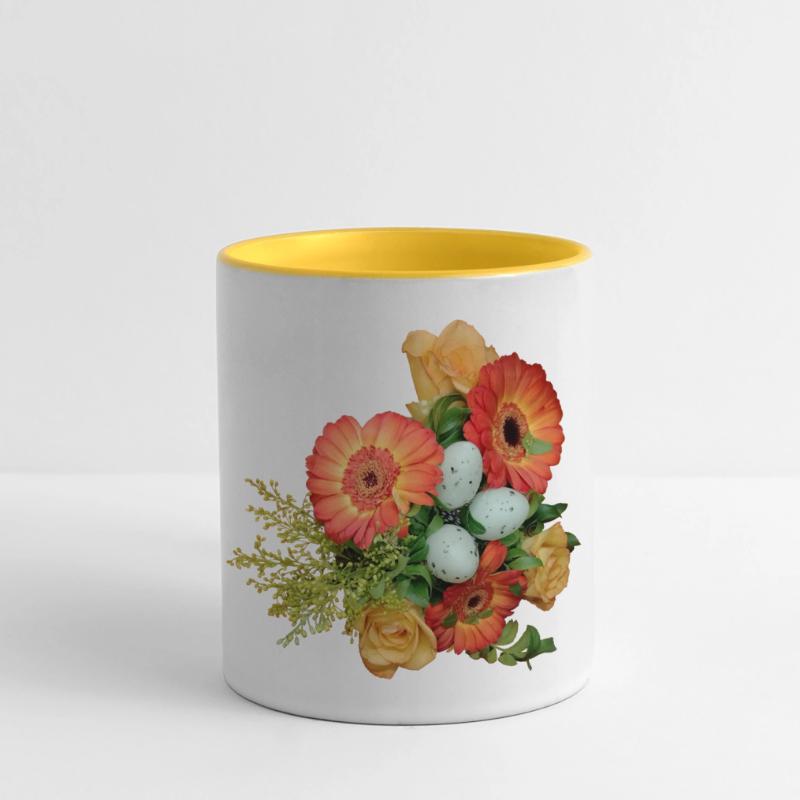 Bouquet with Easter Eggs Pattern Panoramic Mug
