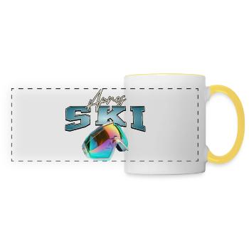 Après-ski - Mug panoramique contrasté et blanc - blanc/jaune - Devant