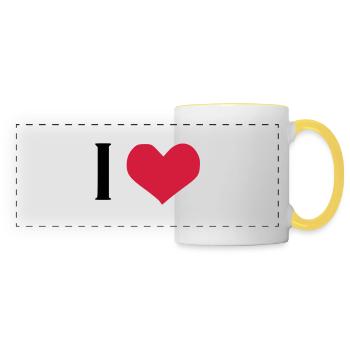 I LOVE - Mug panoramique contrasté et blanc - blanc/jaune - Devant