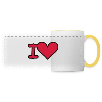 i love - Panoramatasse - Weiß/Gelb - Vorne