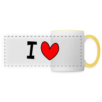 I love - Panoramatasse - Weiß/Gelb - Vorne
