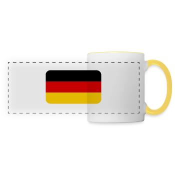 GERMANY FLAG round corner 400 dpi - Panoramic Mug - white/yellow - Front