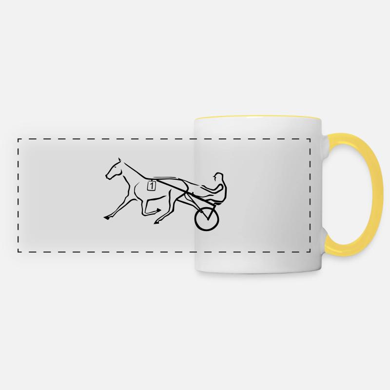 Trotting horse - Panoramic Mug - white/yellow
