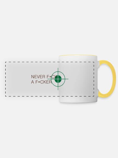 never fuck a fucker - Panoramatasse - Weiß/Gelb