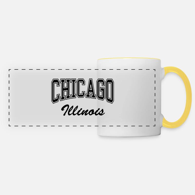 Chicago Illinois - Panoramic Mug - white/yellow