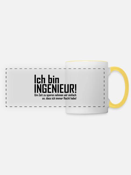 ingenieur - Panoramatasse - Weiß/Gelb